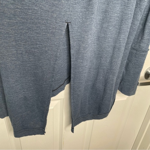 Free People We the Free Turtleneck Top Split Back in Blue Oversized S - Picture 6 of 12